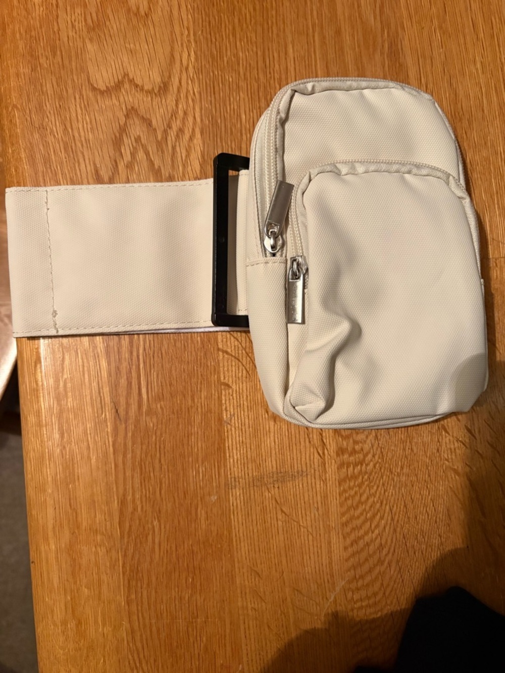 Compact Cream Mini Belt Bag for Women